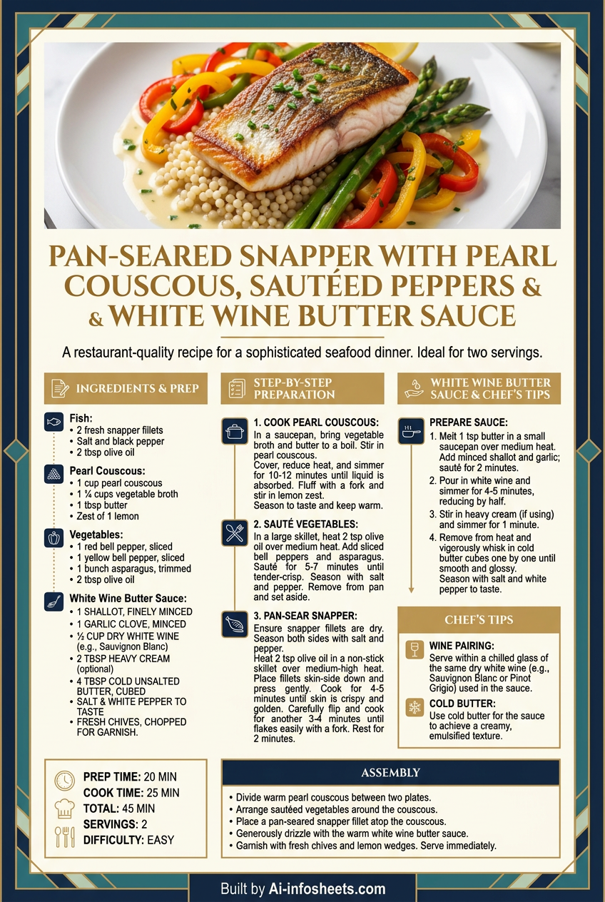 Pan-Seared Snapper with Pearl Couscous: A Gourmet Recipe