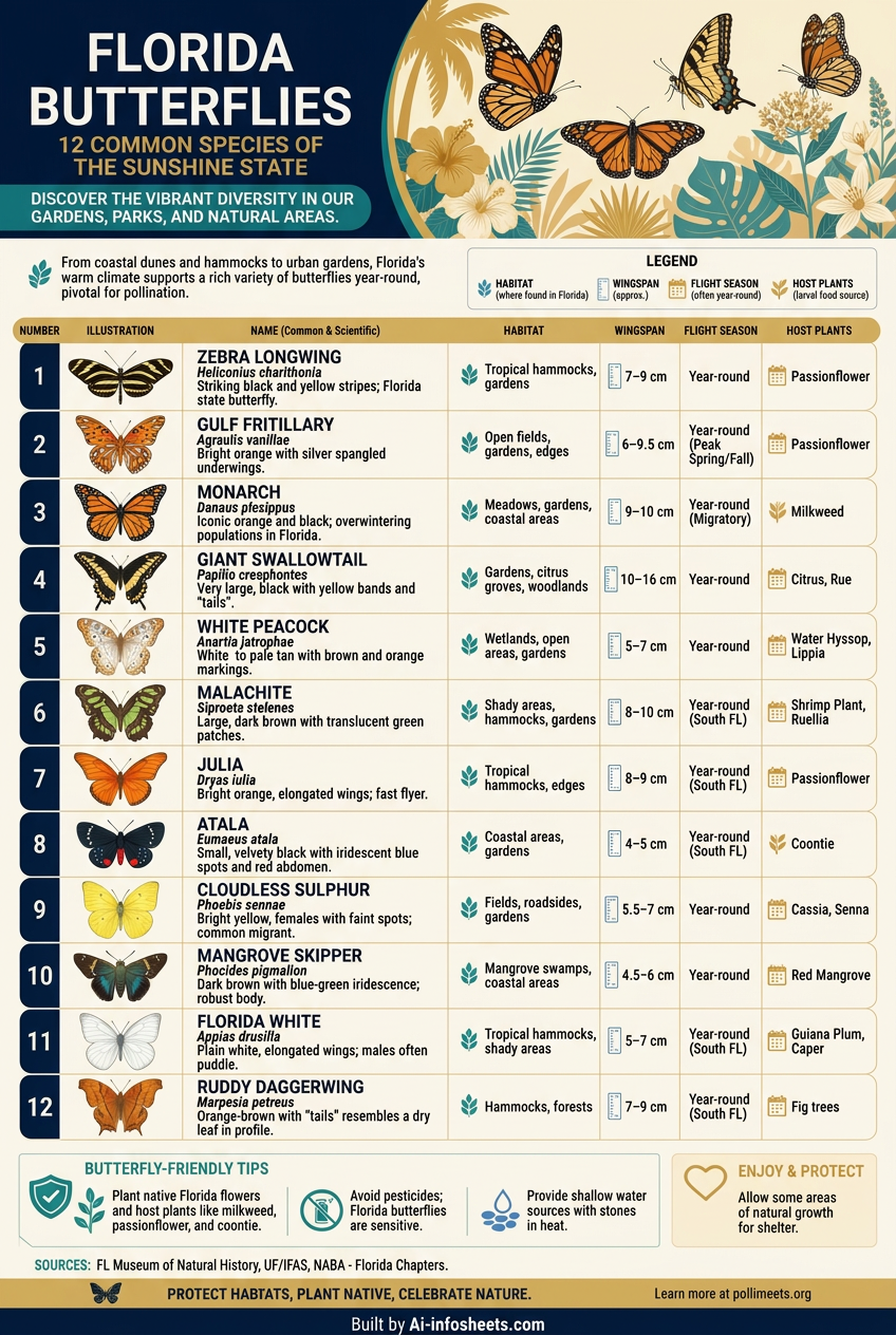 Top 12 Most Common Florida Butterfly Species: Identification Guide